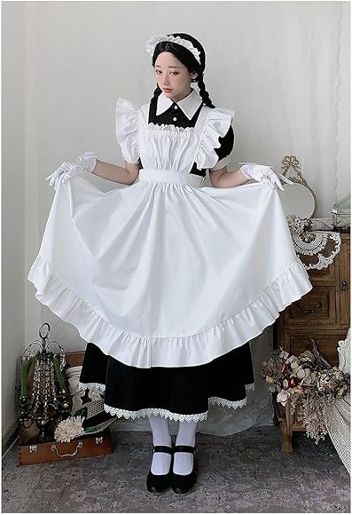 Amazon.co.jp: [ABUNDANTDOODS] クラシカルロングメイド服ゴスロリ