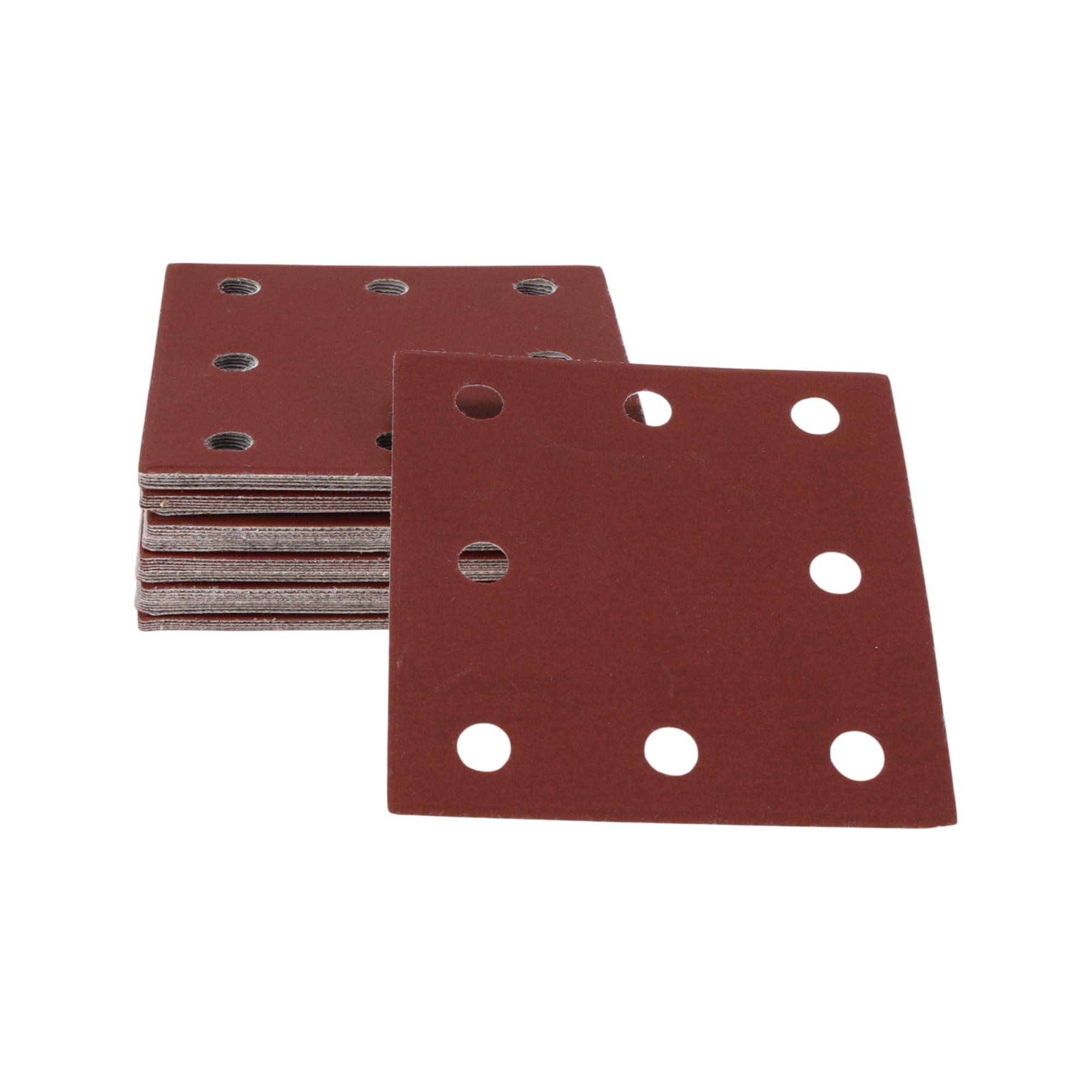 TUCKBOLD 50 Pcs Rectangle Sandpaper 8 Hole 1000 Grit Hook and Loop Sanding Sheets Universal for Automotive Refinishing Woodworking 115x110mm Aluminum Oxide Red