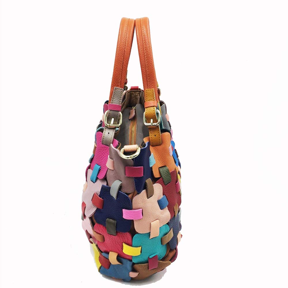 Bolso geométrico cuadrado de las mujeres del diseño del cuero de las señoras del bolso del totalizador multicolor bolsos de la manera