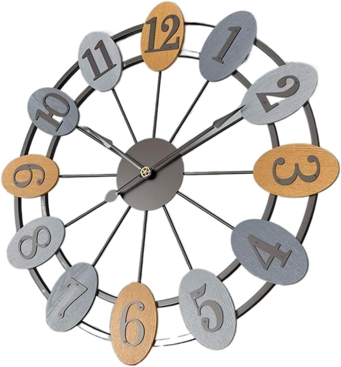 Wall Clock Nordic Ferris Wheel Wall Clock Creative Mute Modern Minimalist Fashion Personality Metal Iron Craft Bar Restaurant Cafe Home Decorations Round 50 * 50cm