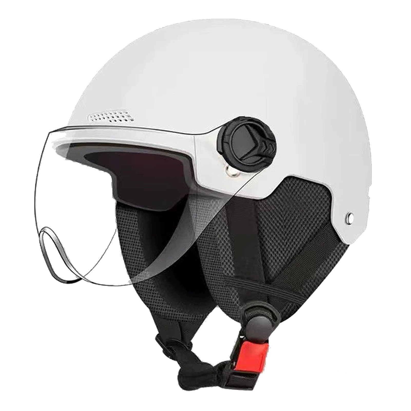 Leichte Retro Open Face Motorradhelm mit Sonnenblende, Deutscher Stil Baseball Kappe Halbhelm mit Sonnenblende ECE Zertifiziert Jet Motorradhelm für Cruiser Chopper Biker,55-60cm,D