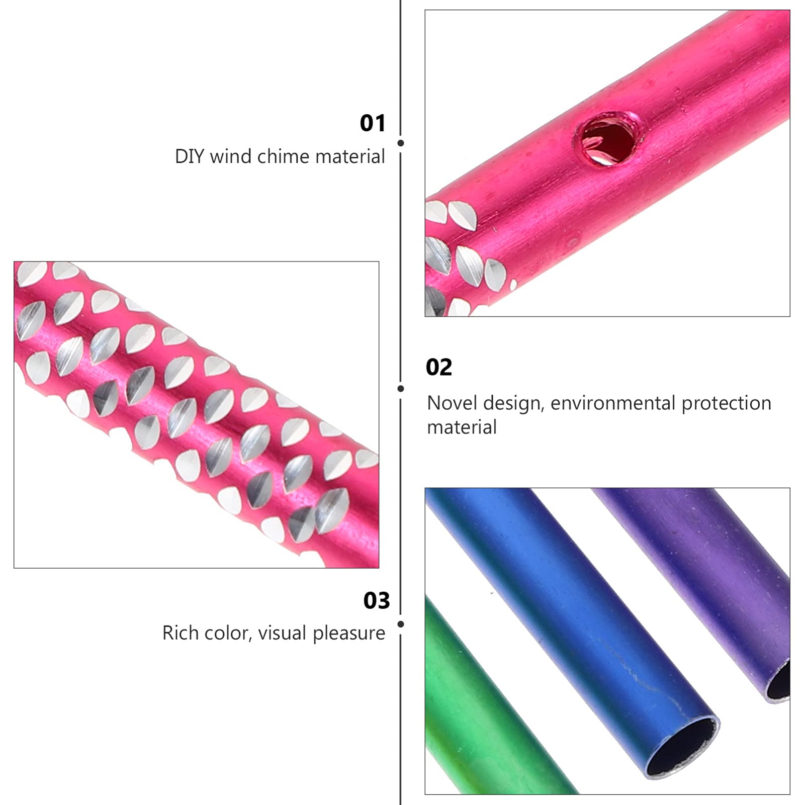 Angoily Tubos De Chime De Viento De Aluminio para Manualidades 150 Piezas para Decoración Y Proyectos DIY Kit De Tubos Sonoros para Colgar Ideal para Arte Y Decoración De Espacios Pequeños