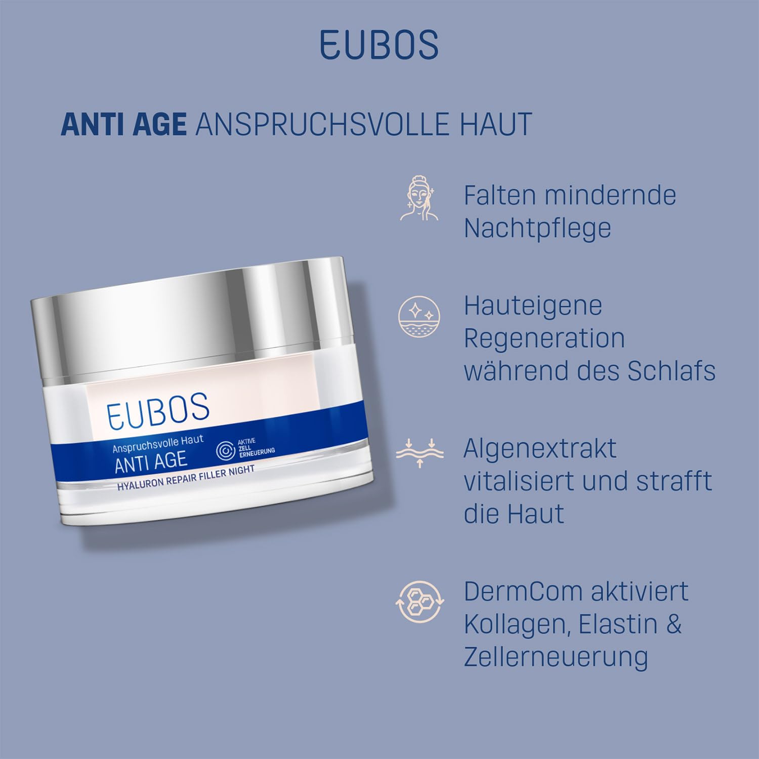 EUBOS Hyaluron Repair Filler Night Creme, 50 ml Crema