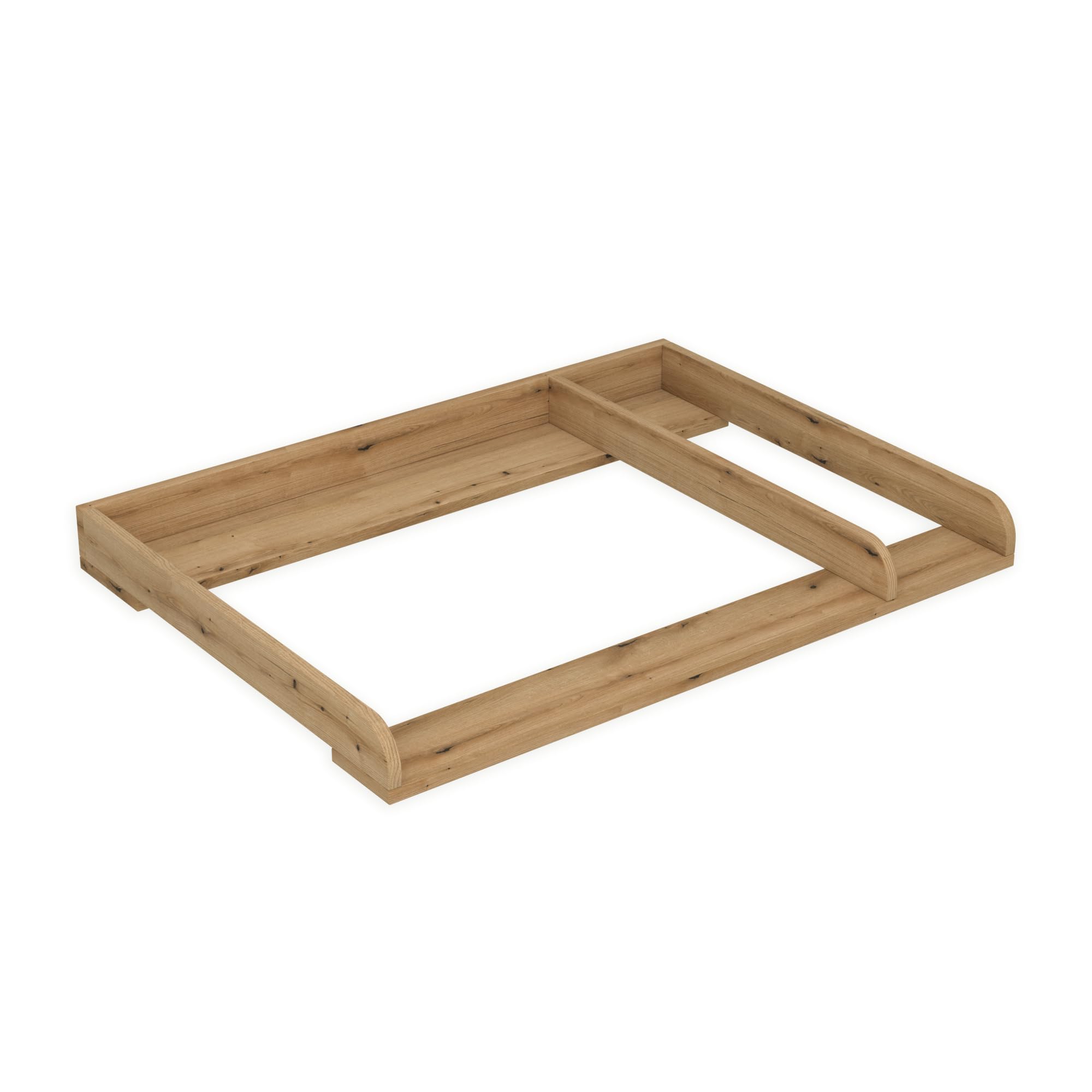 Plan à langer avec séparation pour IKEA HEMNES, rehausse de commode à langer avec compartiment de séparation, profondeur 50 cm, pour table à langer ou commode à langer, chêne, 108 × 78 cm