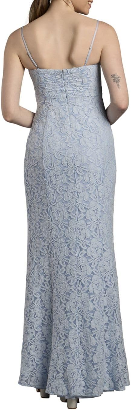 David's Bridal Stretch Lace Plunge Neckline Sheath Dress