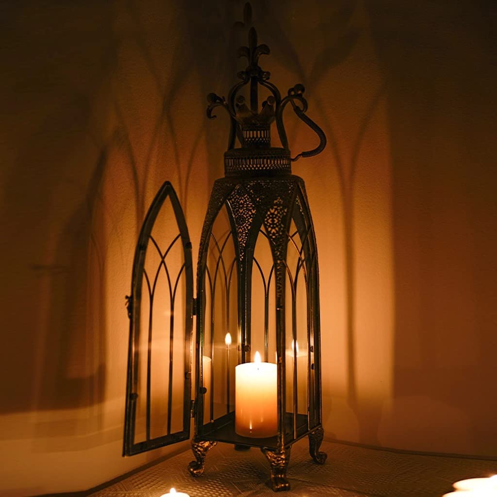 Świeczniki nordyckie retro kute szkło pusta lampa wiatrowa świecznik nadaje się do kolacji salonu kuchni jadalni stożkowe świeczniki