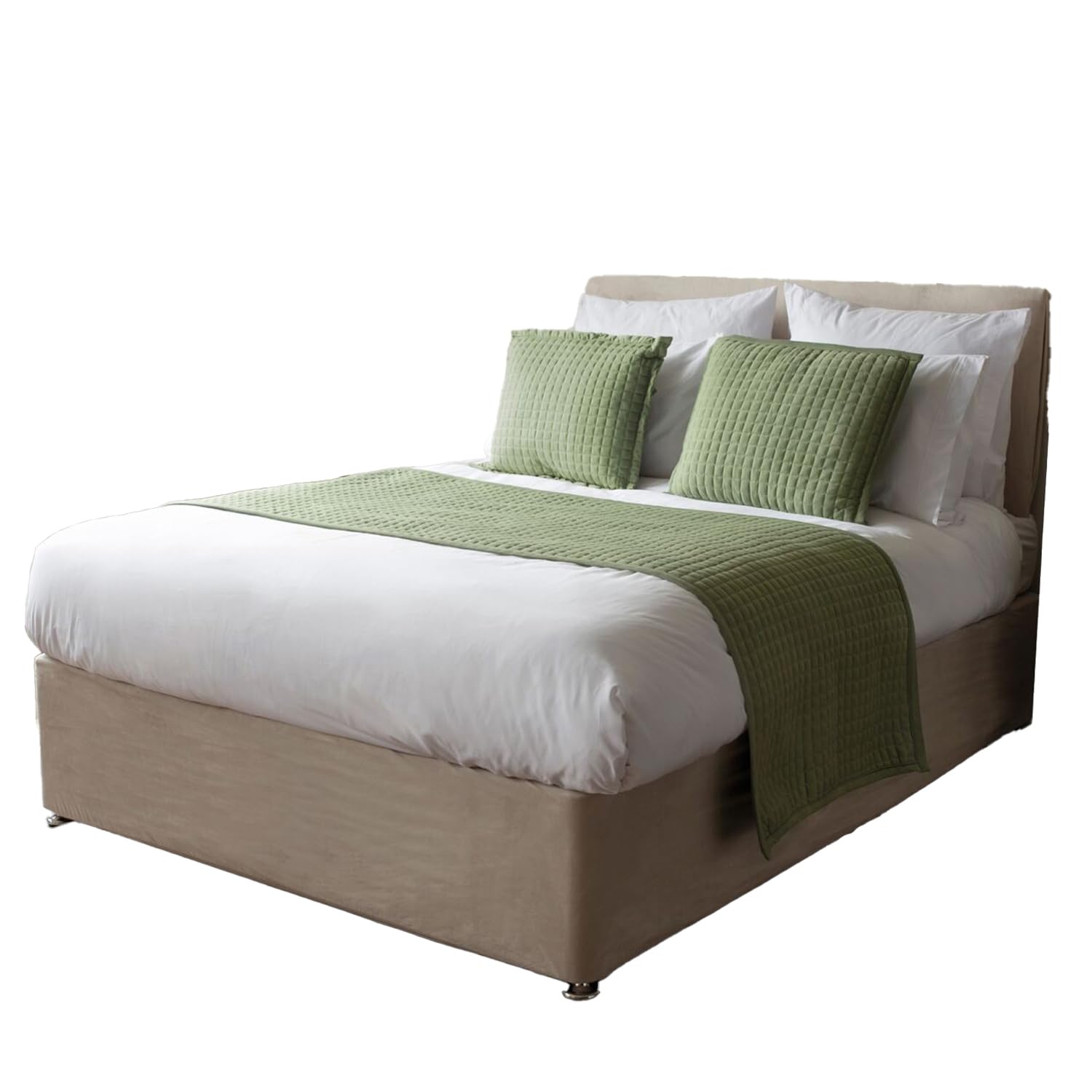 Crompton Quilted Jersey Feel Bed Runner in Sage Green 70cm x 220cm Belledorm