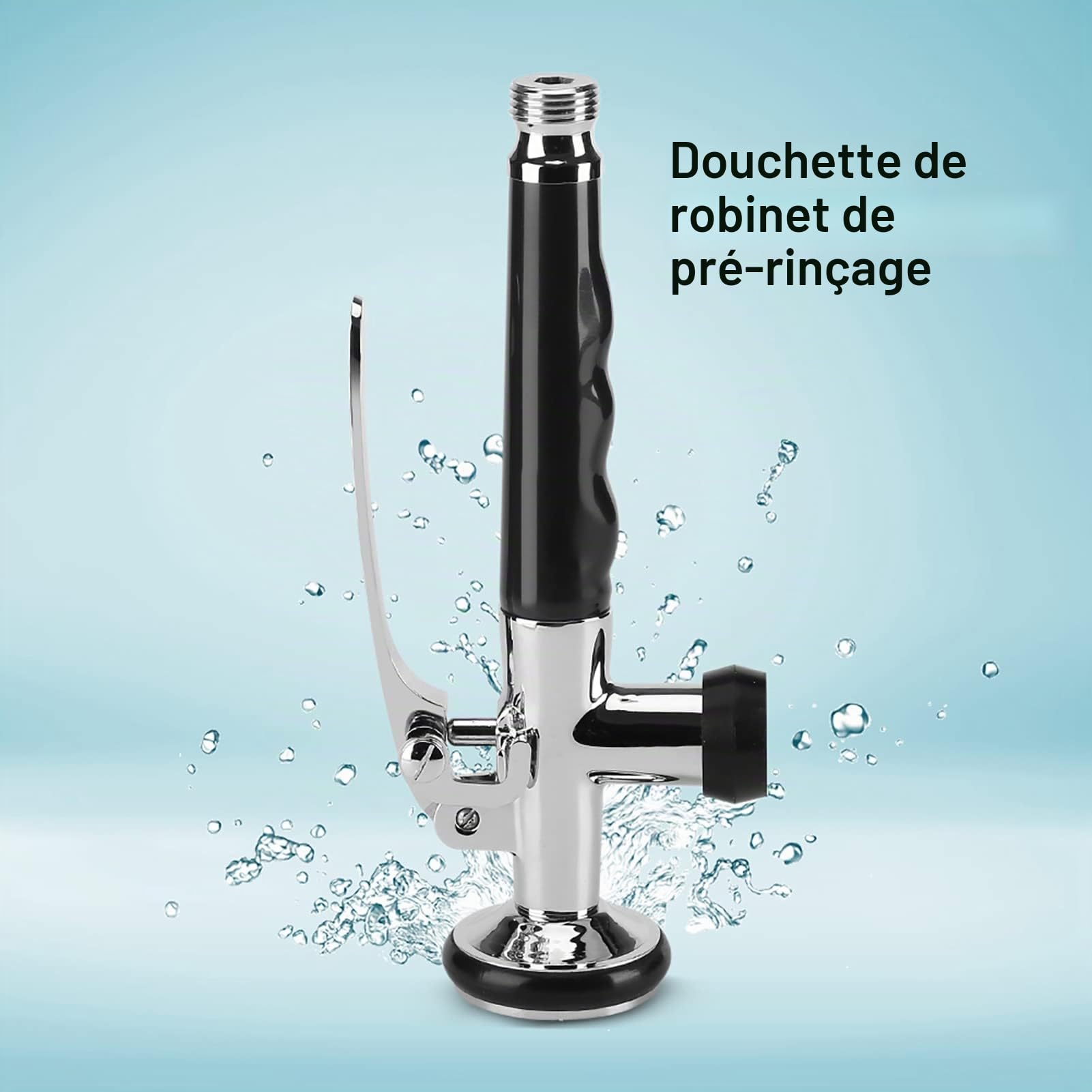 Bec Douchette à de Cuisine pour Lavabo, Robinet de Lavabo Compact en Inoxydable Pommeau de Douche pour Cuisine Industrielle Filtre Autonettoyant pour Evier d'hôtellerie Remplacement