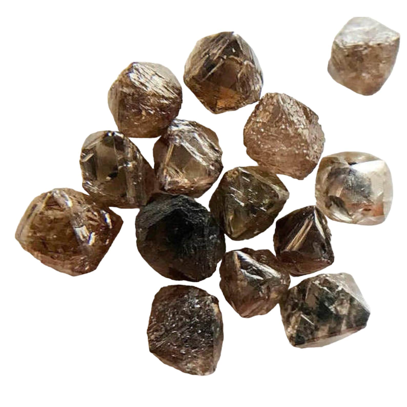 Cristallo di diamante grezzo marrone per donna, diamante grezzo naturale, diamante non tagliato, cristallo di diamante sciolto, ottaedro di diamante (1-5 pezzi), 3-4 mm, 1 pezzo