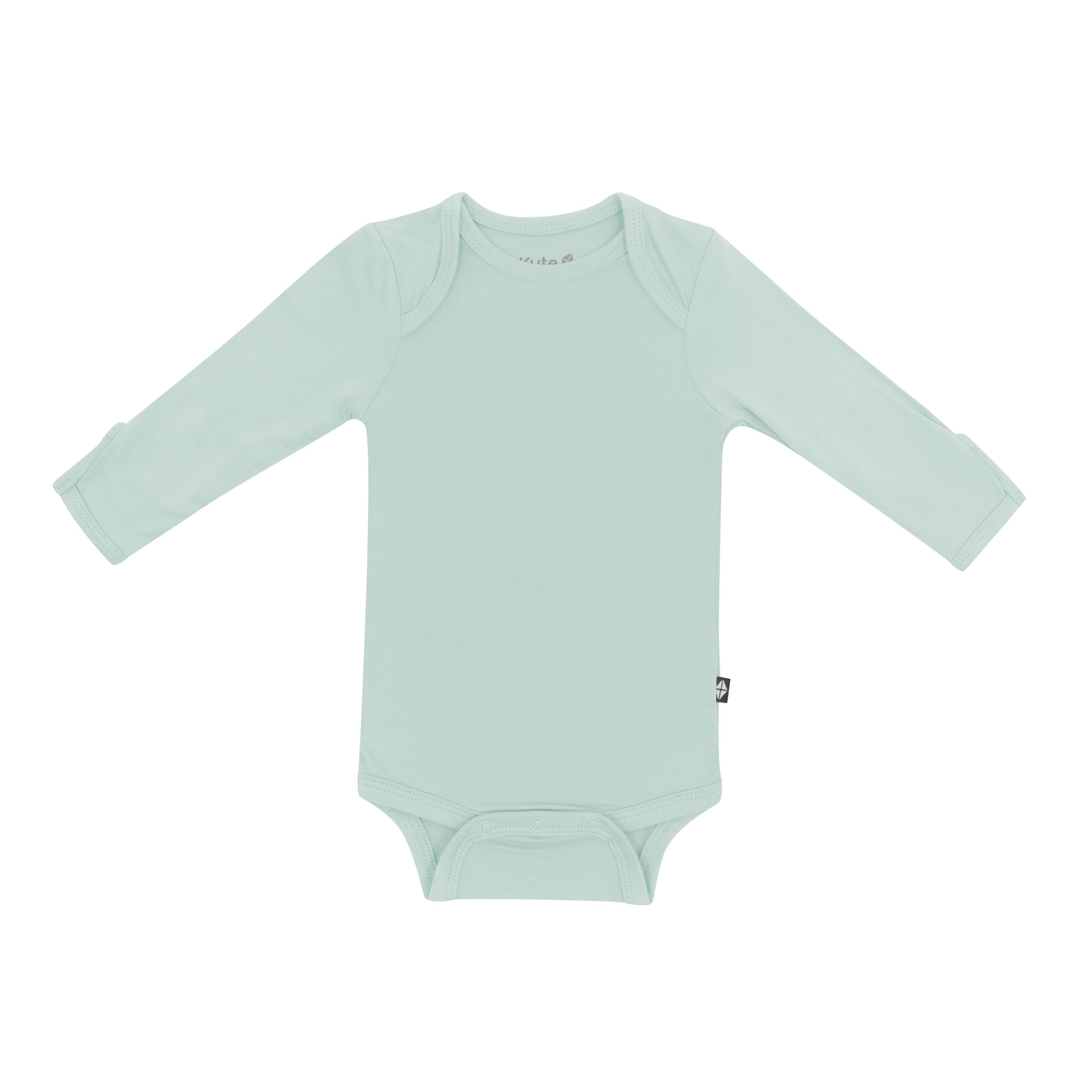 KYTE BABY Unisex Long Sleeve Bodysuit, Rayon Made From Bamboo (0-3 Months, Sage)