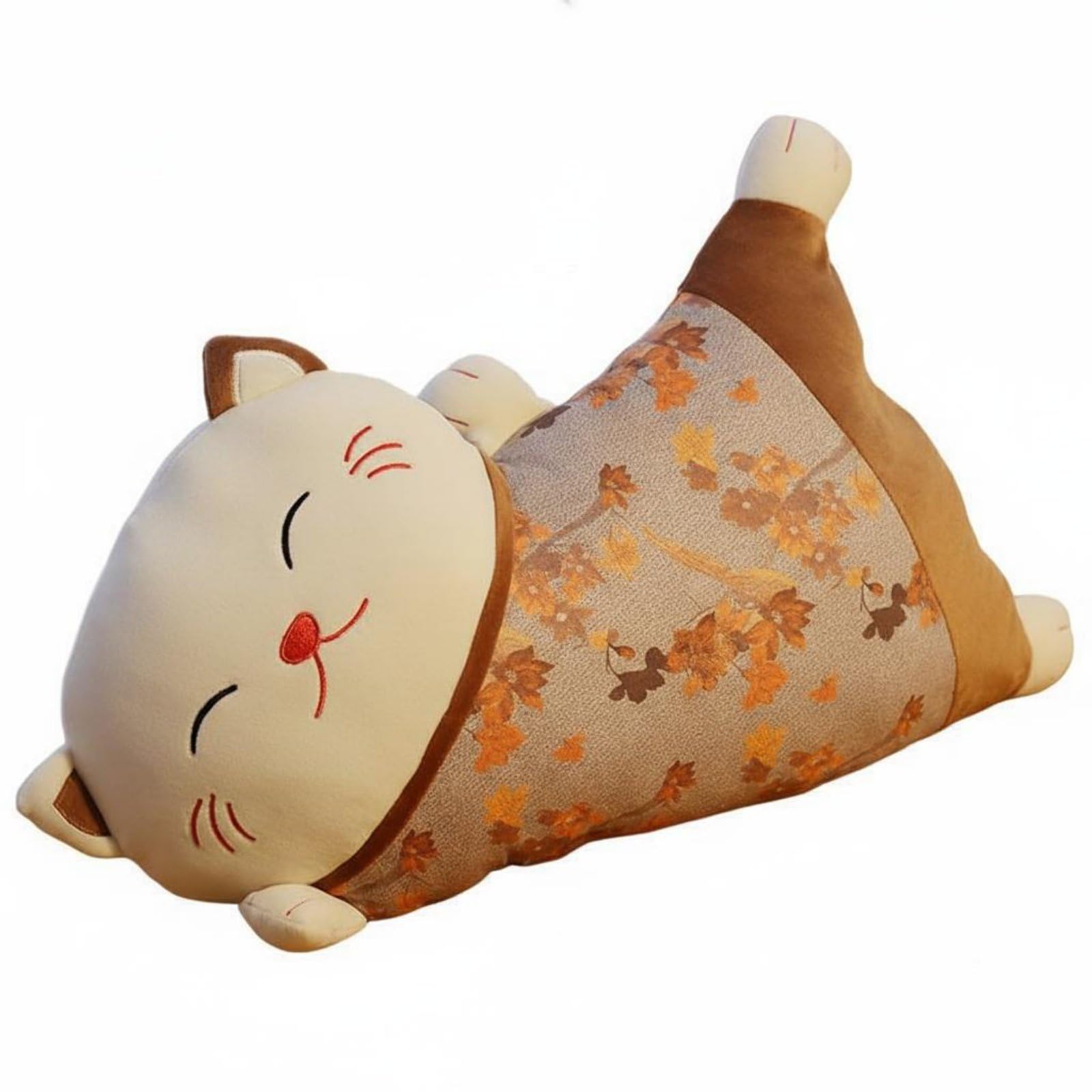 Katzenkissen Kissen Dekokissen Sofakissen in Dekorativer Katzenfigur mit Pflegeleichtem Materialmix Und Angenehmer, Braun, Klassisch, Nicht Abnehmbar Und Nicht Waschbar