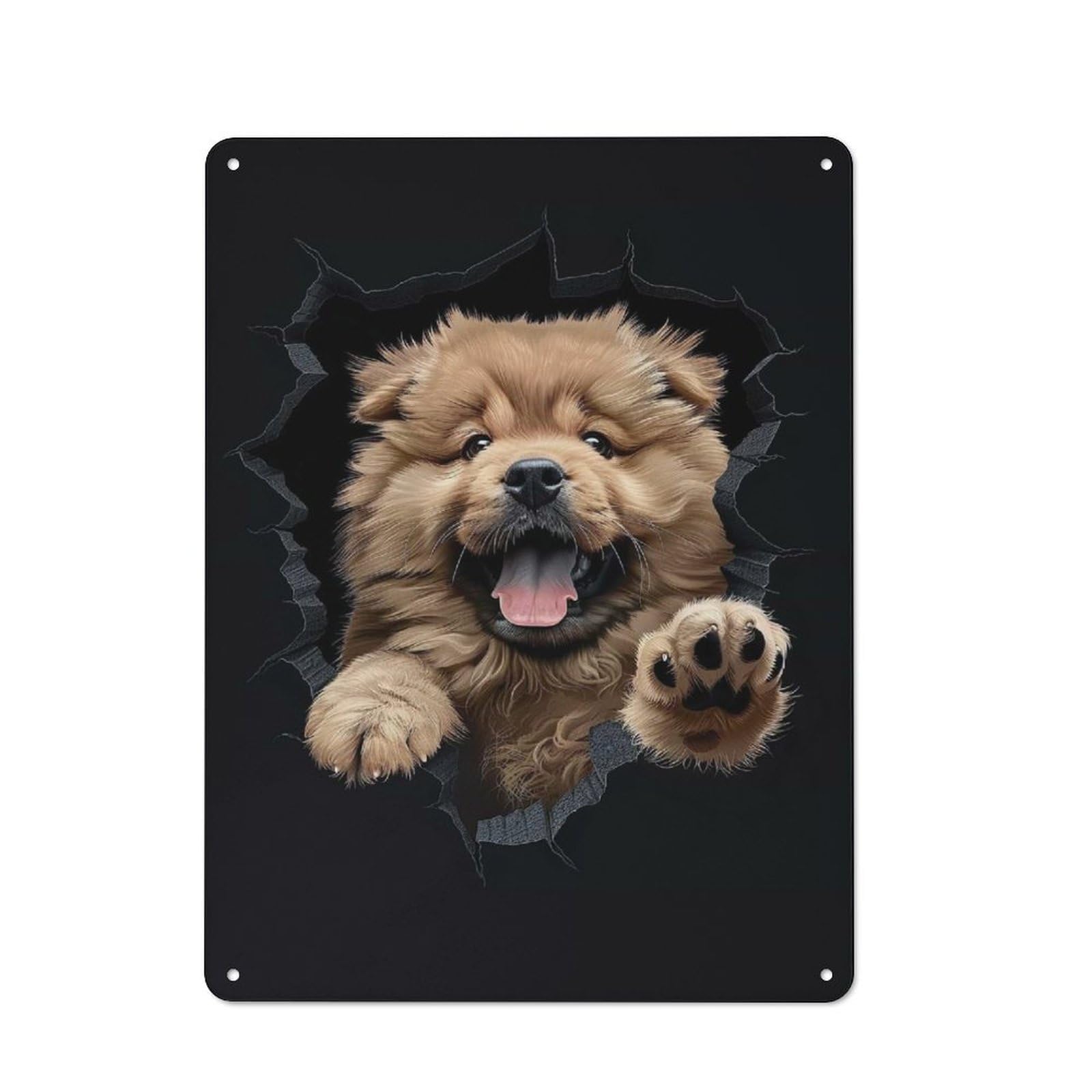 Junmoney Chow Chow 40X30cm Retro Tin Sign With For Dining Room Or Kitchen, For Metal Sign Collectors, For Garage And Workshop Walls