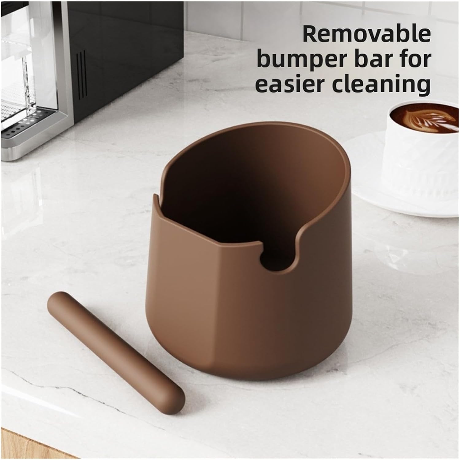 Mini Silicone Coffee Knock Box Espresso Grounds Collection Tool Barista(Black)