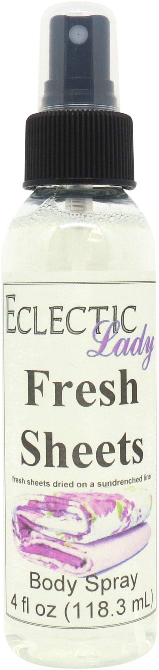 Eclectic Lady Fresh Sheets Body Spray, Double Strength, 4 ounces, Body Mist for Women with Clean, Light & Gentle Fragrance, Cologne with Soft, Subtle Aroma For Daily Use