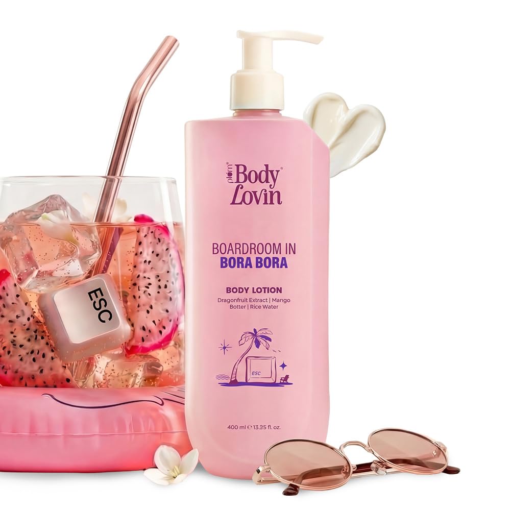 Plum BodyLovin’ Boardroom In Bora Bora Body Lotion | Fruity Floral Lotion with Dragonfruit, Jasmine & Caramel | Mango Butter & Rice Water | Lightweight, Quick-Absorbing Hydration | Sweet, Tropical Fragrance | 400 ml-image-30