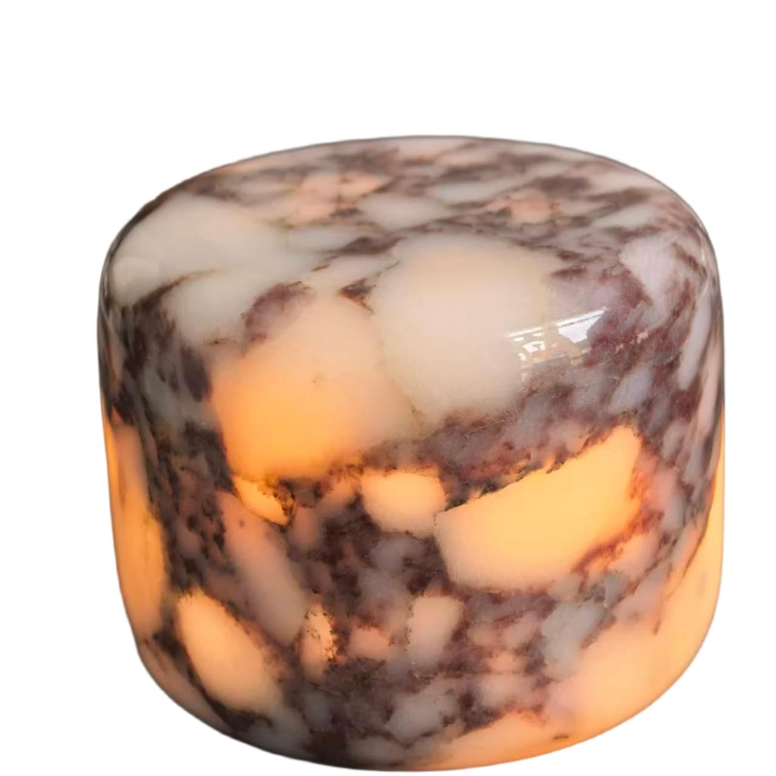 Lámpara de mesa de mármol, lámpara táctil de mesita de noche para dormitorio, recargable tipo C, para escritorio pequeño, lámpara táctil LED regulable para el cuidado de los ojos (morado catalaca)