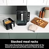 Ninja Air Fryer, 8 QT DoubleStack 2-Basket, Space Saving Design, Cooks 2lb Chicken Wings, Feeds up to 6 People, 6-in1 Air Fryer, Roast, Bake & More, Easy to Clean, Dishwasher Safe Parts, Black, SL201