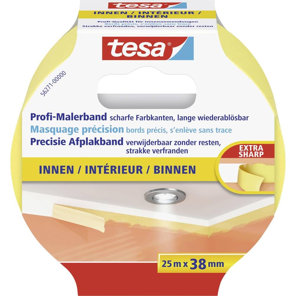 Tesa Professional Masking Tape Indoor, Yellow