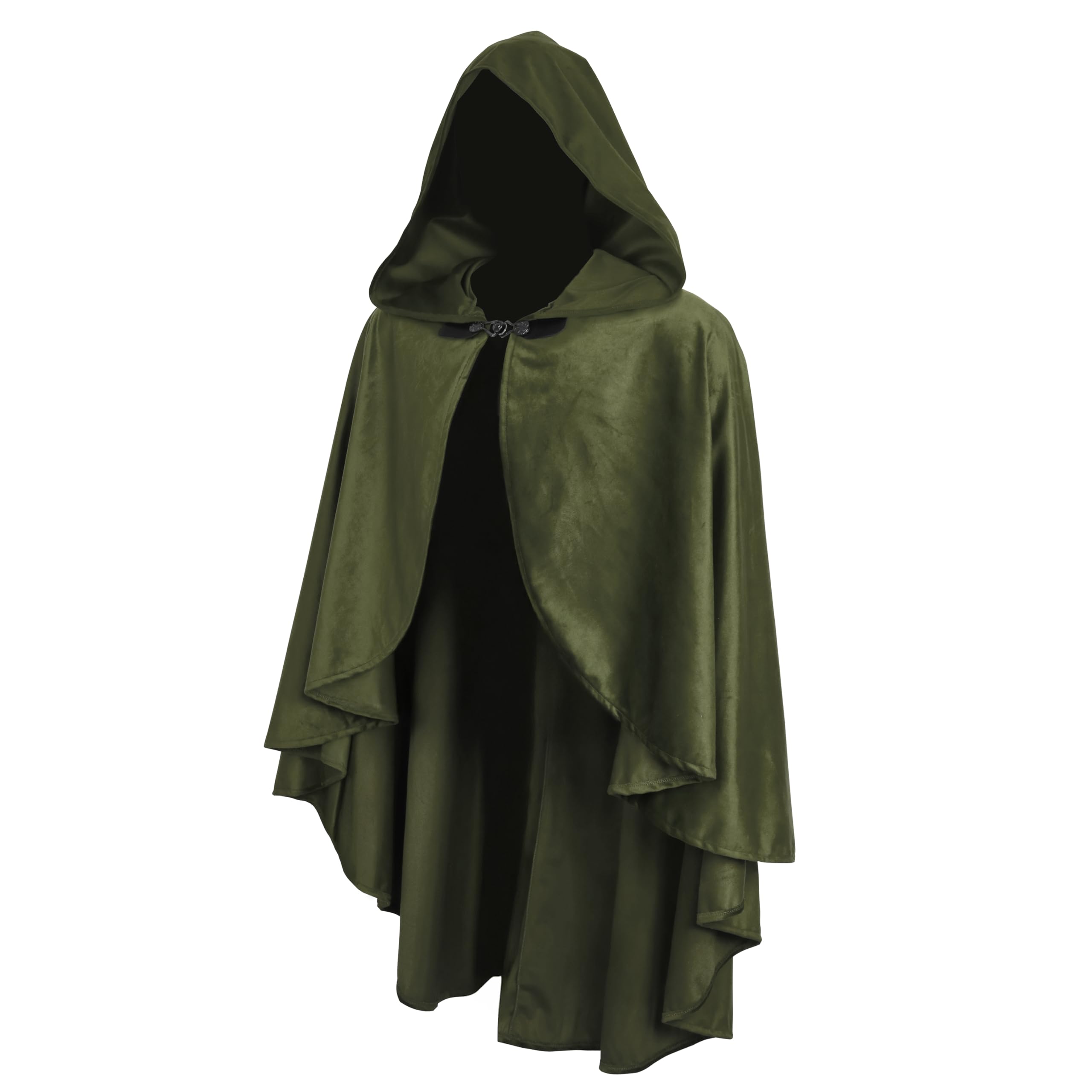 JEGERMIG Fairy Hooded Cloak Renaissance Costume Medieval Cosplay Wizard Witch Cape