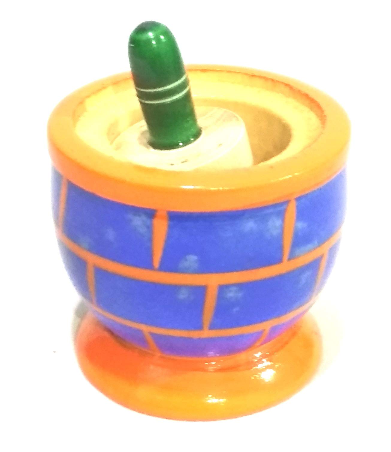 Crafts India Handcrafted channapatna Wooden Dolls/Toys -Grinding Stone Show Piece - 6 cms