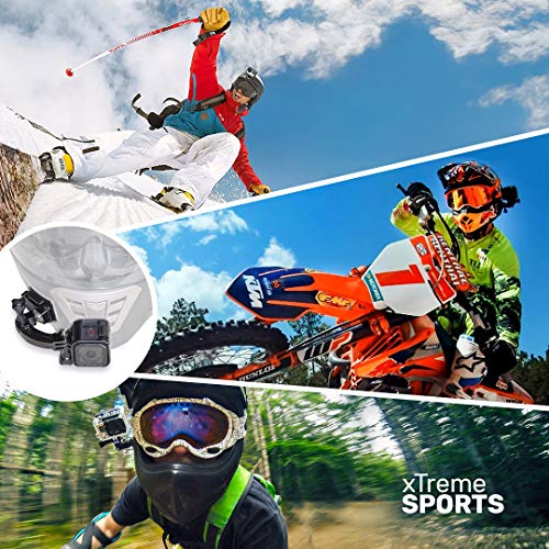 Image of MiPremium Rotary Extension Arm Helmet Mount Set for GoPro Hero 13 12 11 10 9 8 7 6 5 4 Session Black Silver XIAOYI 4K SJCAM Sports Action Camera Accessories Kit Motorcycle Curved Chin Pivot Connector