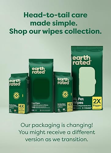Miniatura 10 de Earth Rated Toallitas para mascotas para perros y gatos, hipoalergénicas, limpieza 3 en 1, desodorizantes e hidratantes, para aseo de patas, cuerpo