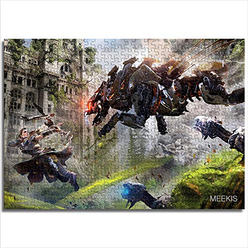 CELLYONE Puzzle Adulto 1000 Piezas Escritorio de Horizon Zero Dawn Rompecabezas de 1000 Piezas Juguetes de Entretenimiento Familiar(38x26cm)