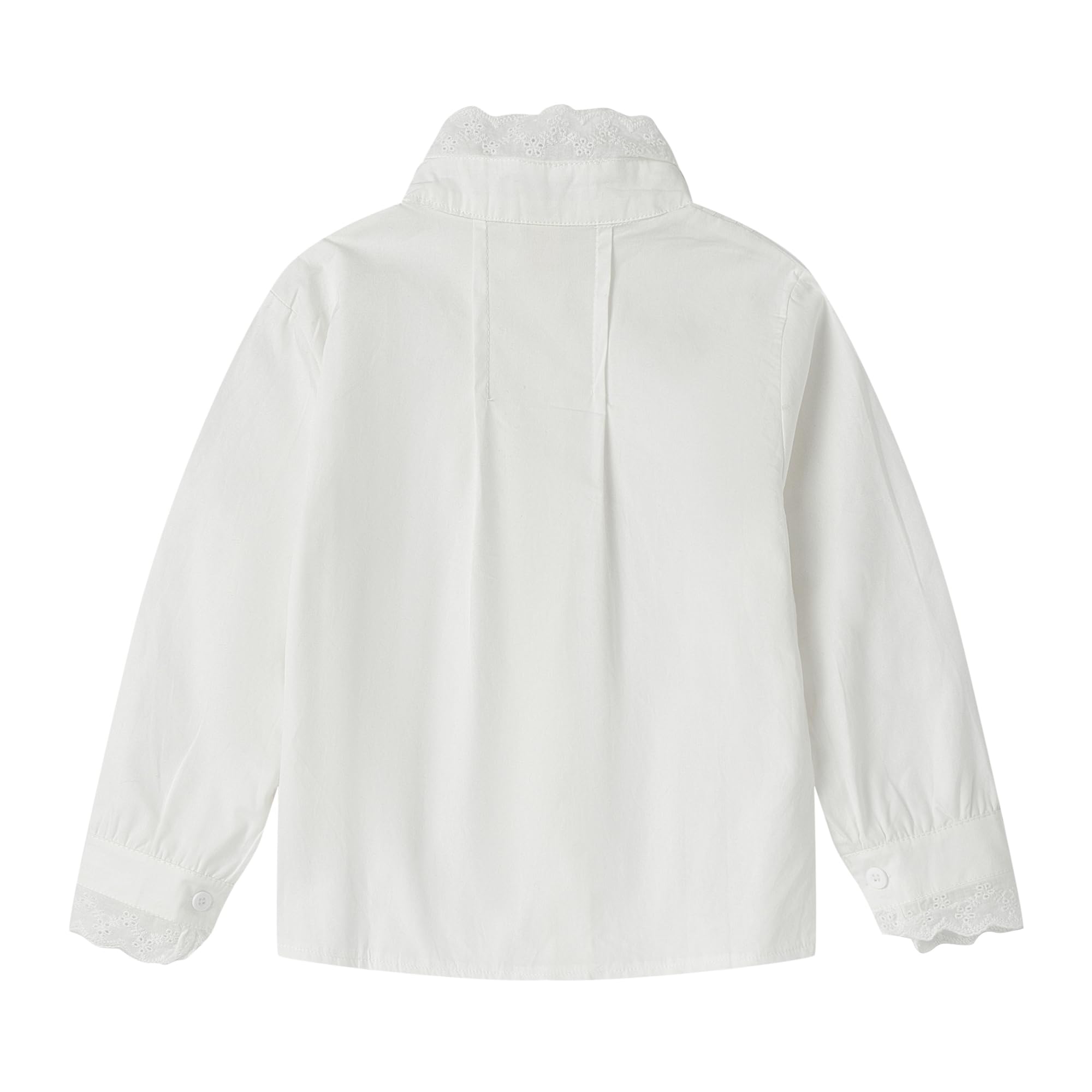 Mud Kingdom Blusa victoriana de algodón con volantes y botones para niñas pequeñas de 3 a 11 años