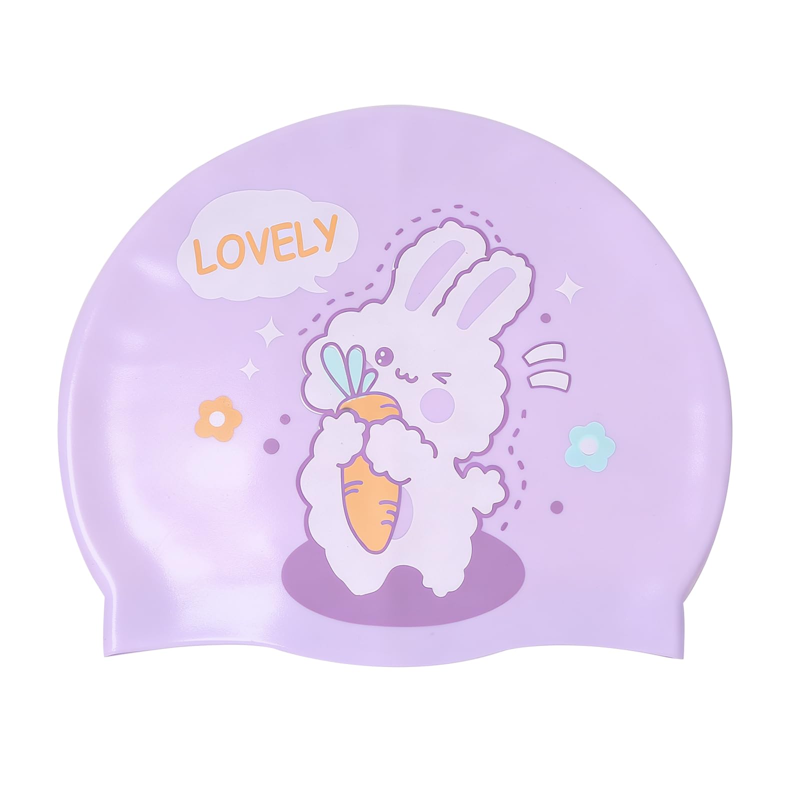 Kids Swimming Cap, Girls Boys Swim Hat (Purple)