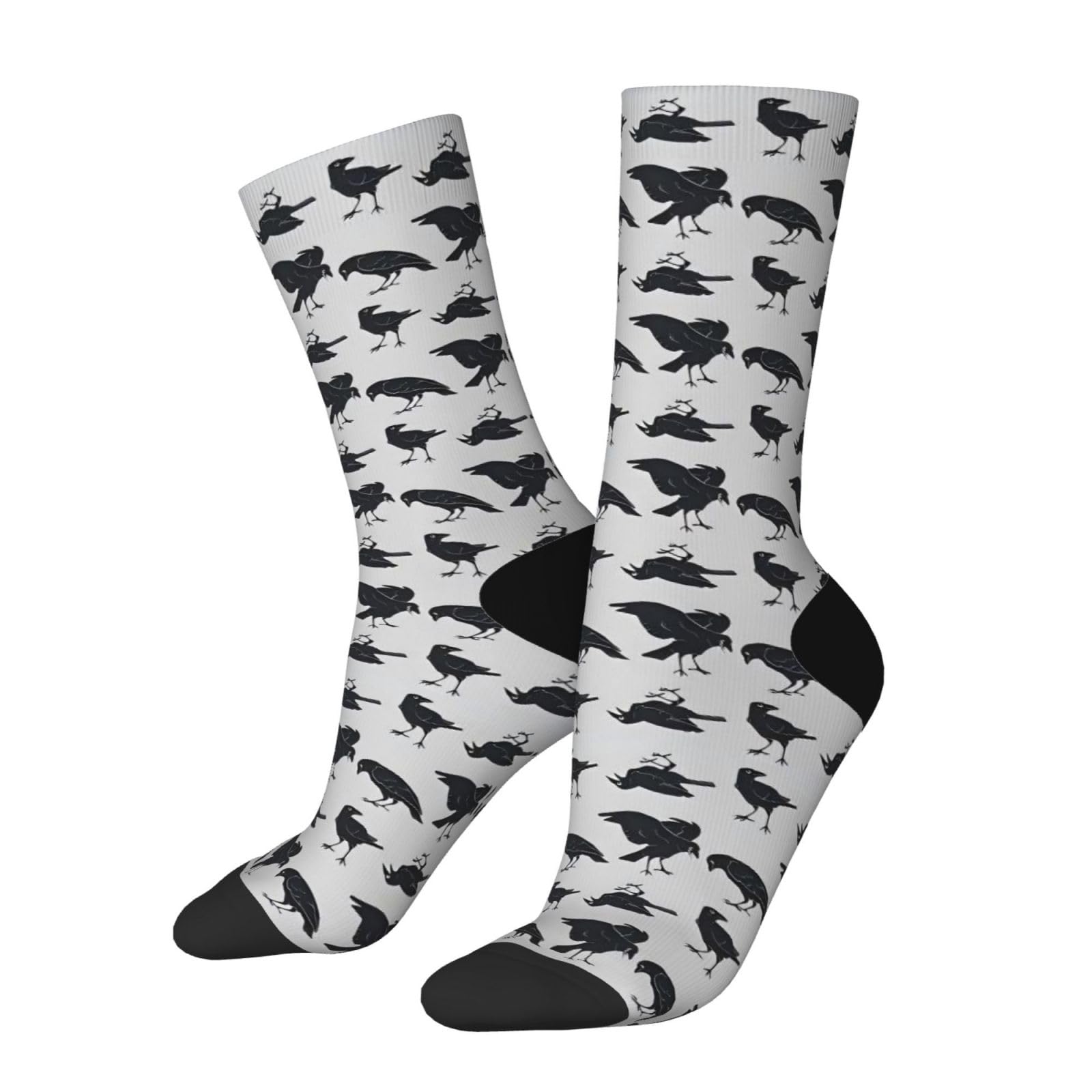 Jopajre Unisex Black Crows Ravens Birds Animal Pattern Socks For Women Men Soft Novelty Crew Socks Athletic Socks Funny Crazy Dress Socks