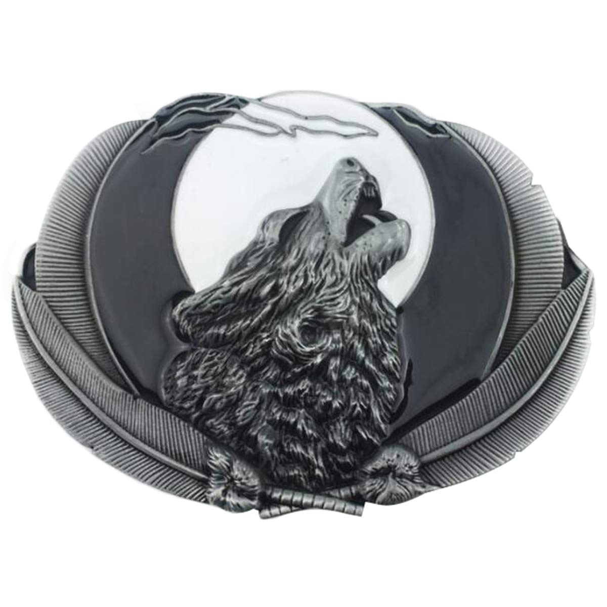 Daisybaby Men's Style 2 Handmade Wild Wolf Belt Buckle- Western Cowboy American Animal Belt Buckles For Wo