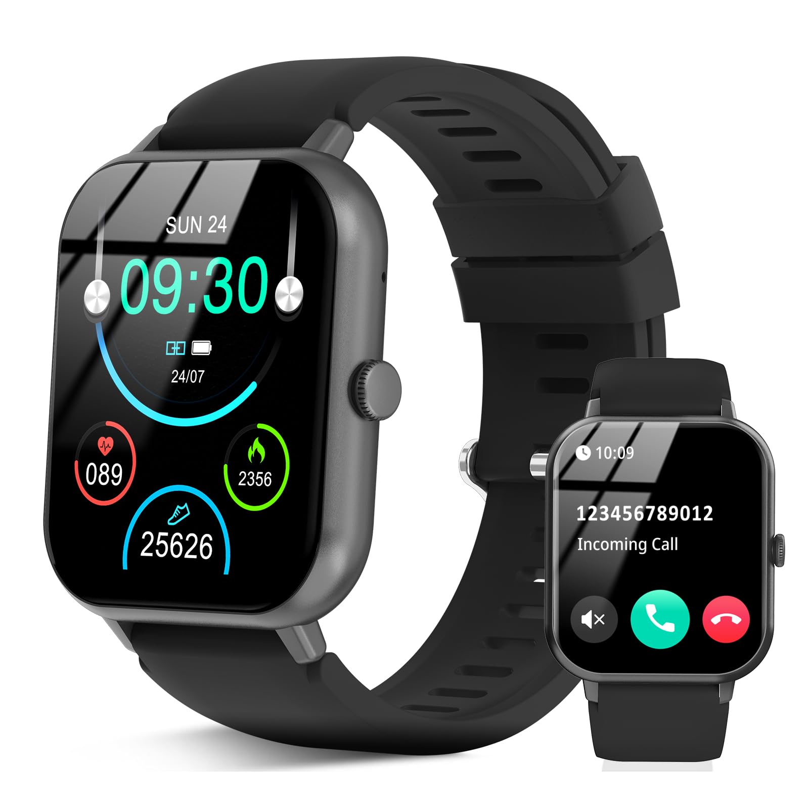 flintronic Smartwatch Women Men 1.83 Inch HD Smart Watch with Phone Function, Waterproof Fitness Watch with SpO2/Blood Pressure/Heart Rate Monitor/Sleep Monitor, Multi Sports Modes Pedometer for Android iOS