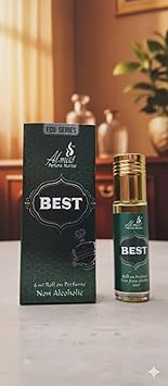 Almas Best Eco Series Roll On Perfume, Non-Alcoholic, 6ml, Green and Gold