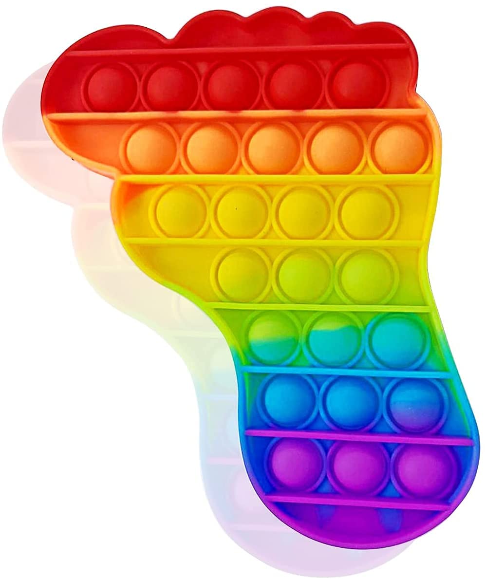 1ABOVE pop it Bubble Sensory Fidget Toy, Autism Special Needs Stress Reliever Anxiety Relief Toys, Extrusion Bubble Fidget Sensory Toy (RAINBOW FEET)