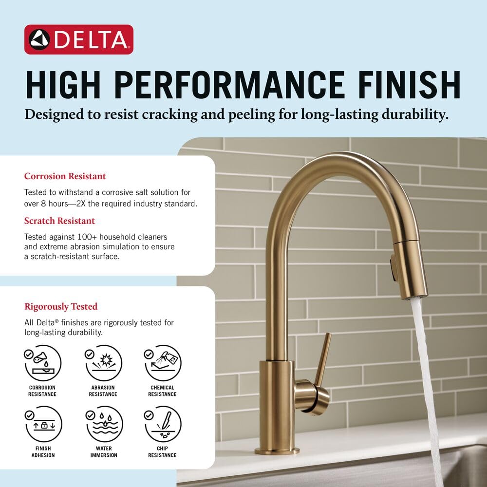 Delta Trinsic Brushed Gold Kitchen Faucet with Pull Down Sprayer