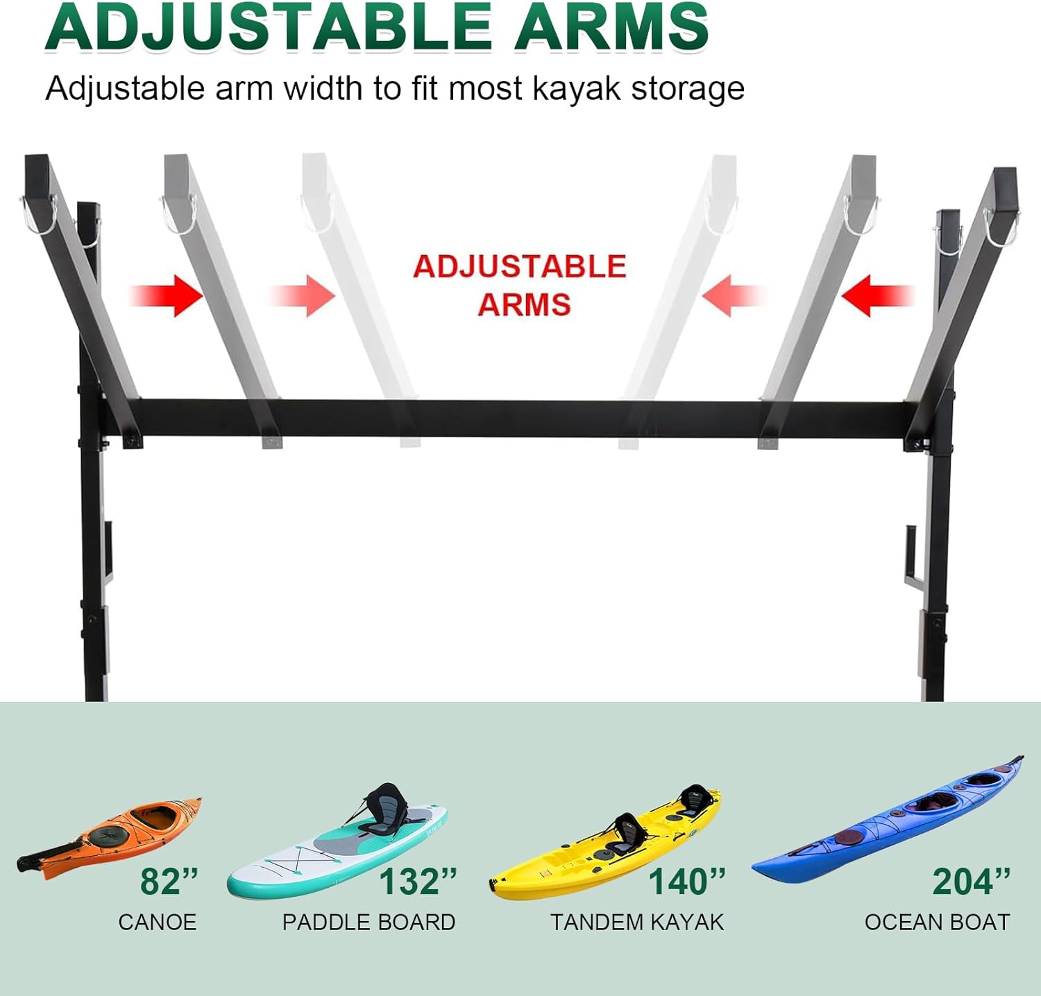 Kayak Storage Rack with Lockable casters,Thickened Heavy Duty Kayak Stand, for Indoor, Outdoor, Garage, shed, Marina Kayak Storage Racks