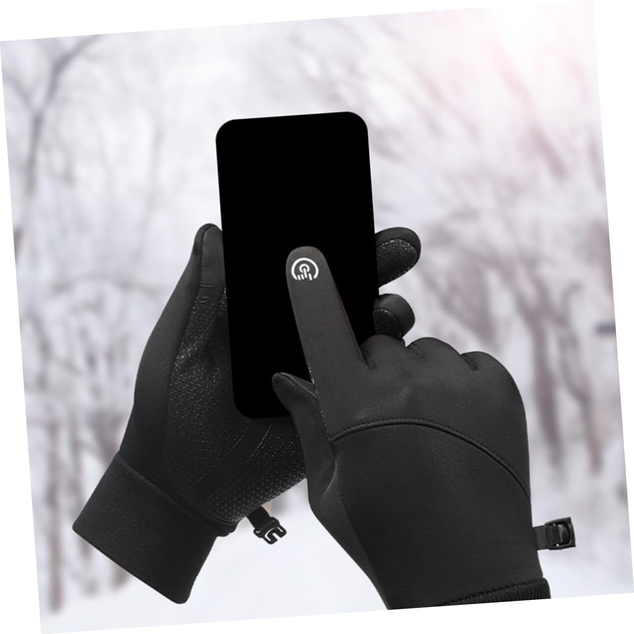 Men S Winter Riding Gloves with Touch Screen Function Shockproof Anti-Slip Fitness Gloves for Outdoor Cycling Running Hiking Driving Warm and Windproof XL Black