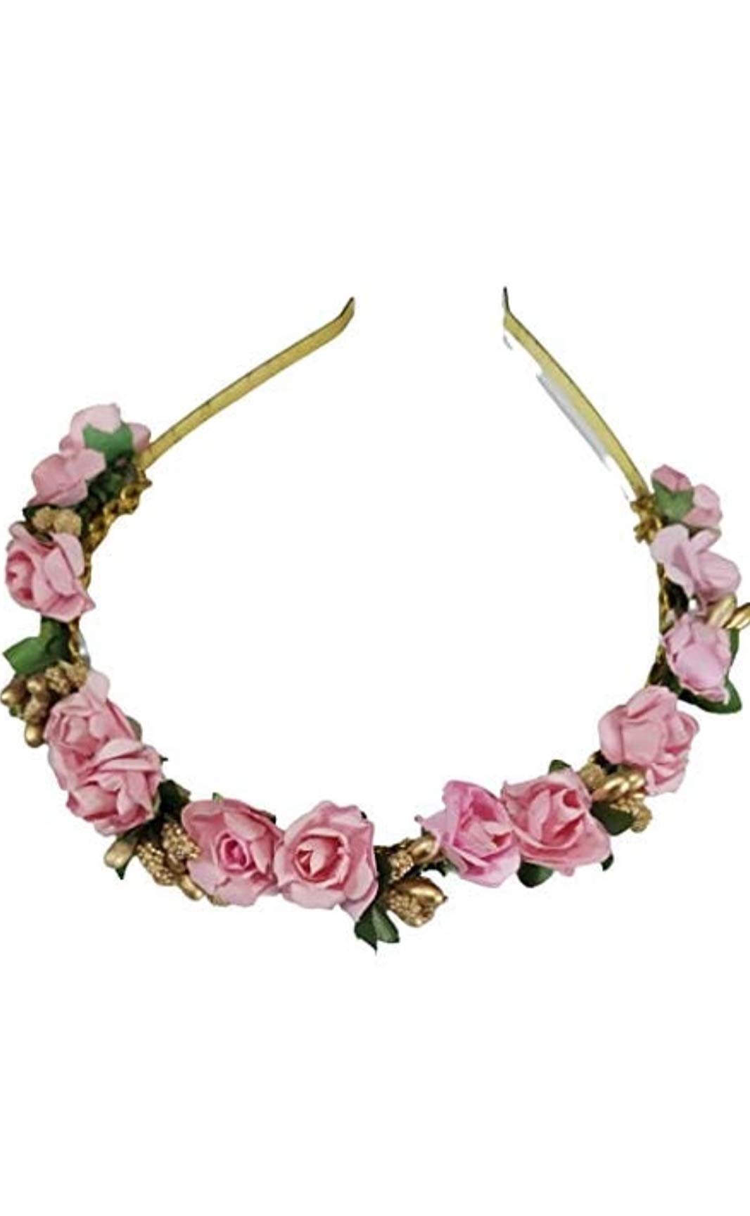 SR Sarthak Royal Sarthak Royal Premium Flower Rose Flower Headband Crown Hairband Floral Wreath Garland Bridal Wedding Headpiece Hair Hoop For Woman & Girls For Women & Girls (Pink Gold) (B08ZMYF38X) Amazon Price History, Amazon Price Tracker