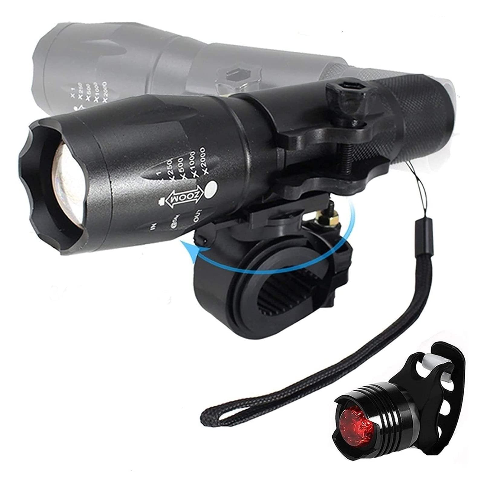 FANPING T6 bicycle light, 800 lumens, bicycle front light mountain bike headlight taillight bike taillight, warning light