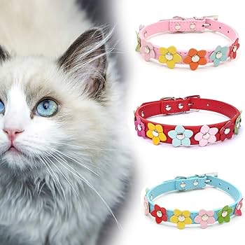 Amazon | 3個セット 猫 首輪 犬 首輪 ネコ 猫用 安全 レザー防水