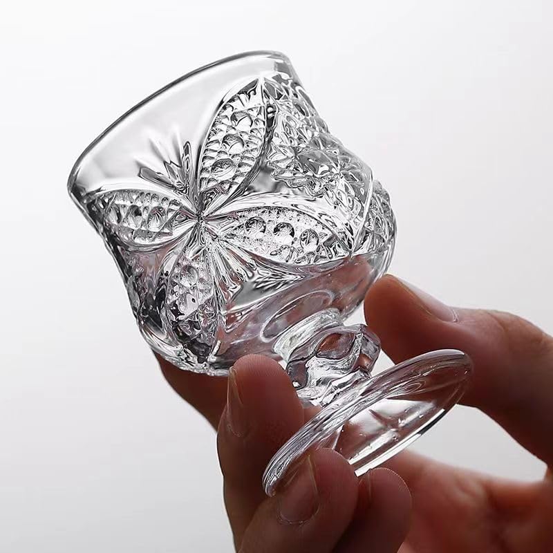 Image of bellemax Classy Shot Glass for Espressos, Spirits & Liquors,Whiskey, Vodka Shot, Tequila Shot, Wine Tasting, Cocktail Pour, Bar Accessory & Home Decor Parties Glasses Set of 6 (BR-03), 50 ml