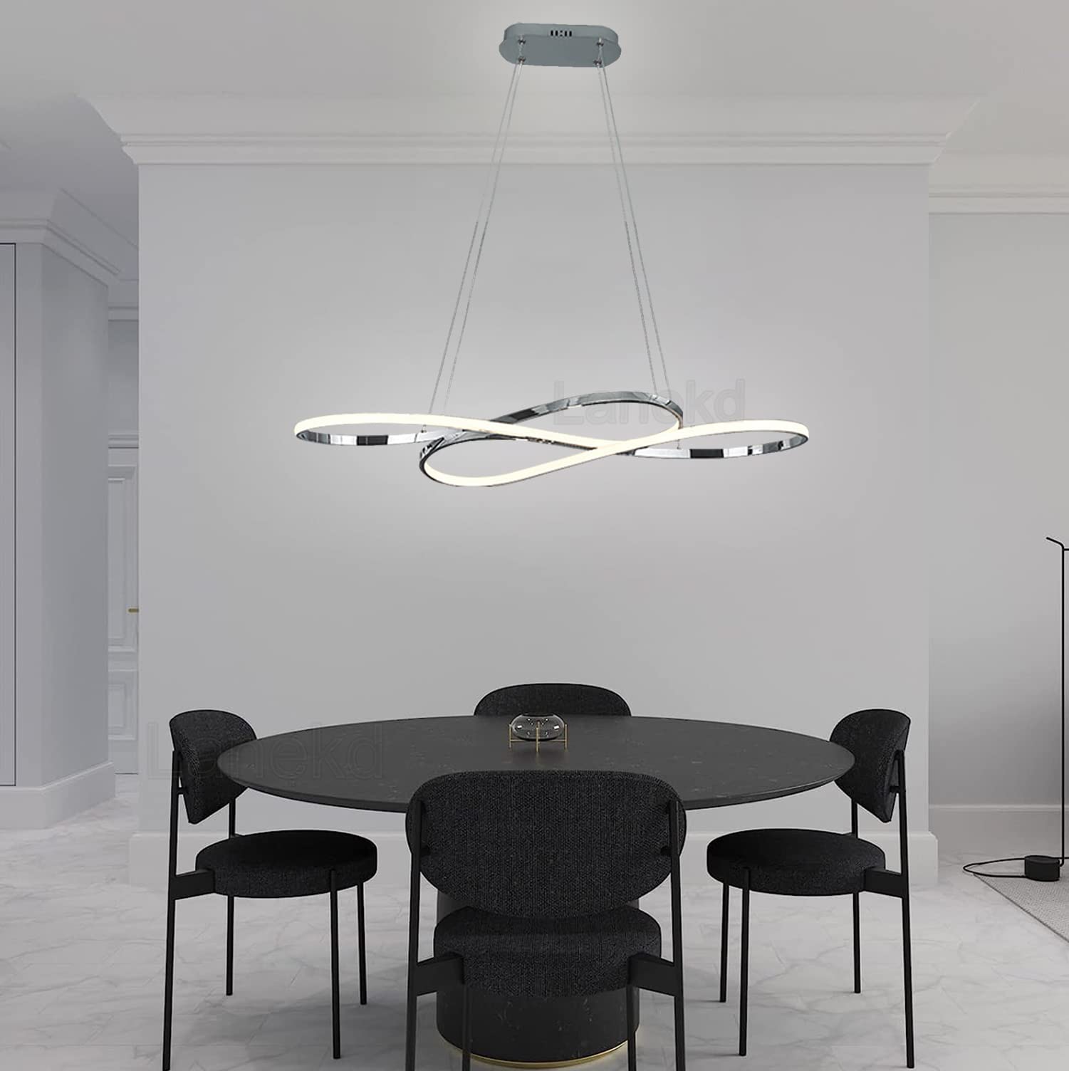 Modern Dimmable Linear Desk Hanging Lamp 90cm/100cm/120cm LED Minimalist For Kitchen Island Dining Room Table Desk Lamp Black-120cm - View #2