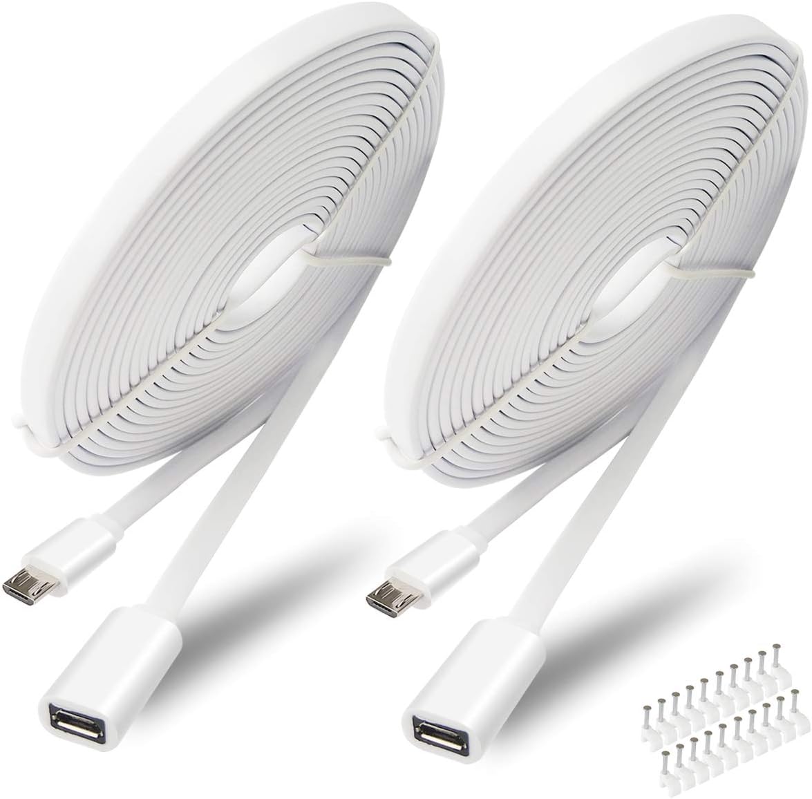 10FT 2Pack Power Extension Cord for WyzeCam, Yi Camera, Oculus Go, Echo Dot Kid Edition, Netvue, Nest Cam, Blink, Arlo Pro Q, Furbo Dog and Home Smart Security Camera Charging Cable