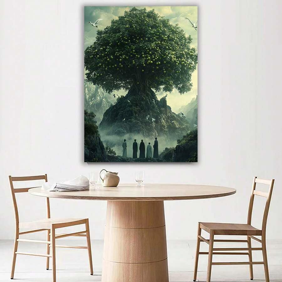 Arbre de vie tableau mural vintage pour salon et salle de bain