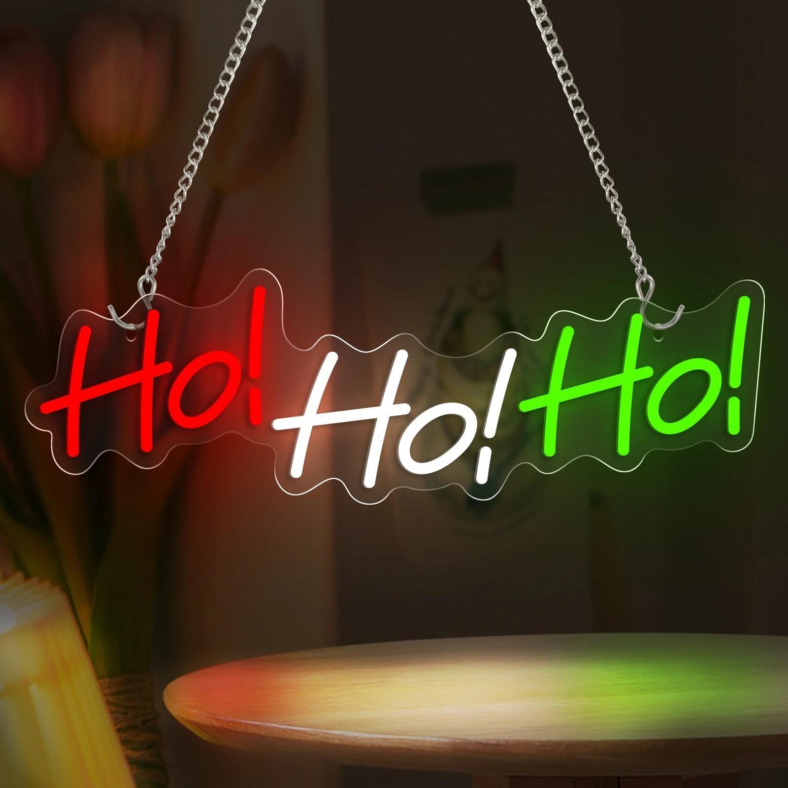 Byambd One Color Home Bar Decor Ho！Ho！Ho！Led Neon Sign Usb Powered Wall Decor Light For Bedroom Bar Game Room Man Cave Party 12.5Cmx40cm