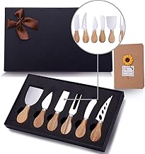 VOOADA 6pcs Cheese Knife Set,Stainless Steel Knives Cheese Slicers for Block Cheese,Cheese Board Accessories Charcuterie Accessories, Cheese Knife Slicer