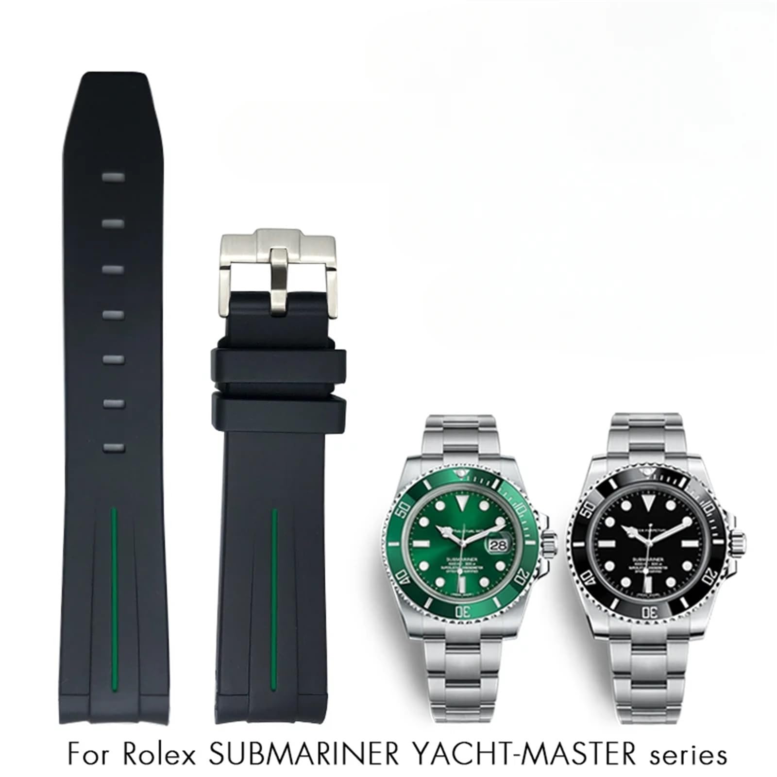 Bracelet de montre étanche en caoutchouc et silicone pour Rolex Submariner 20 mm Daytona 21 mm 22 mm