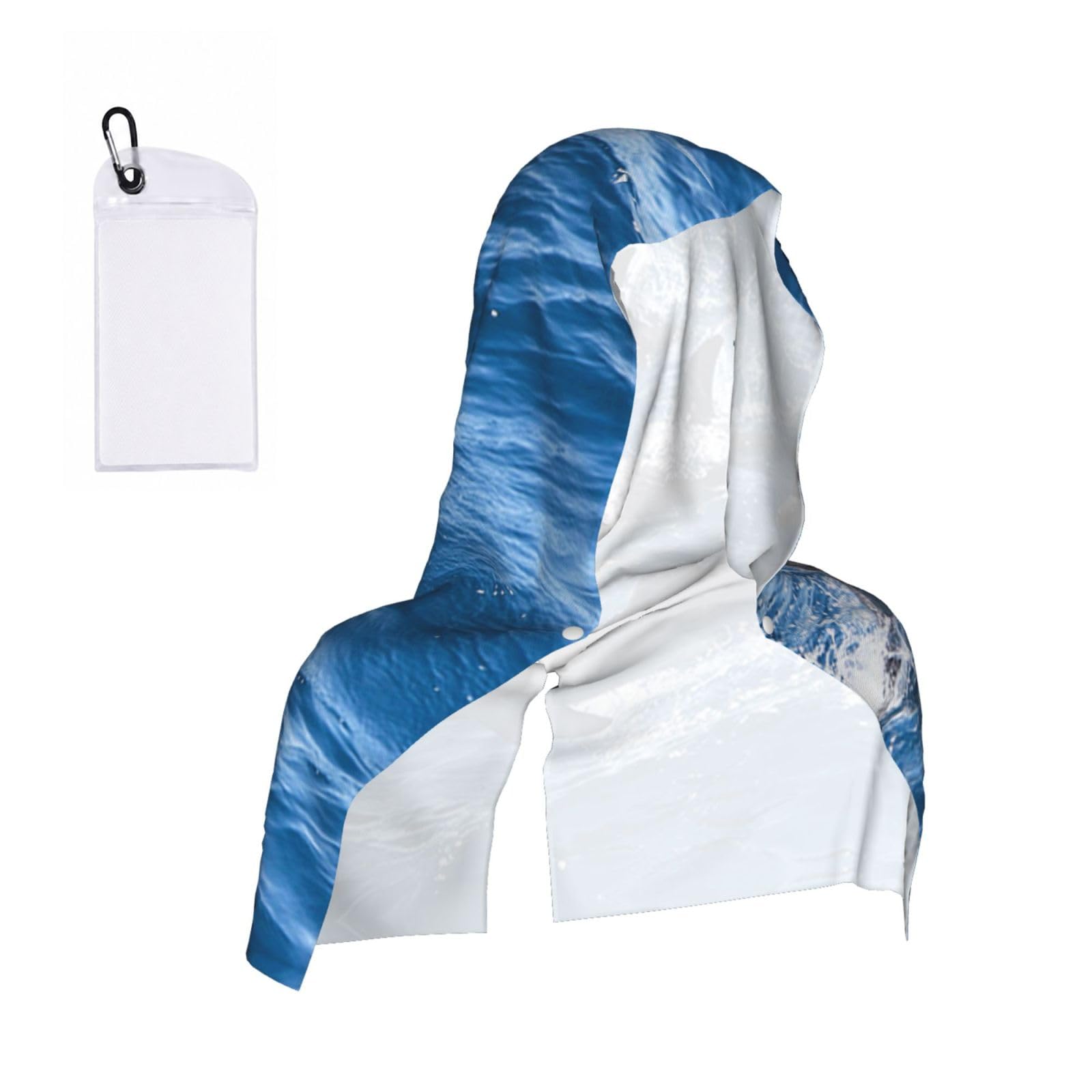EZDLOWVBA Dolphins In The Sea Print 2 Pack Cooling Hoodie Towels,Sports Headscarf, Neck Wrap Scarf,Breathable Cooling Towel For Neck And Face, Travel, Swimming, Training