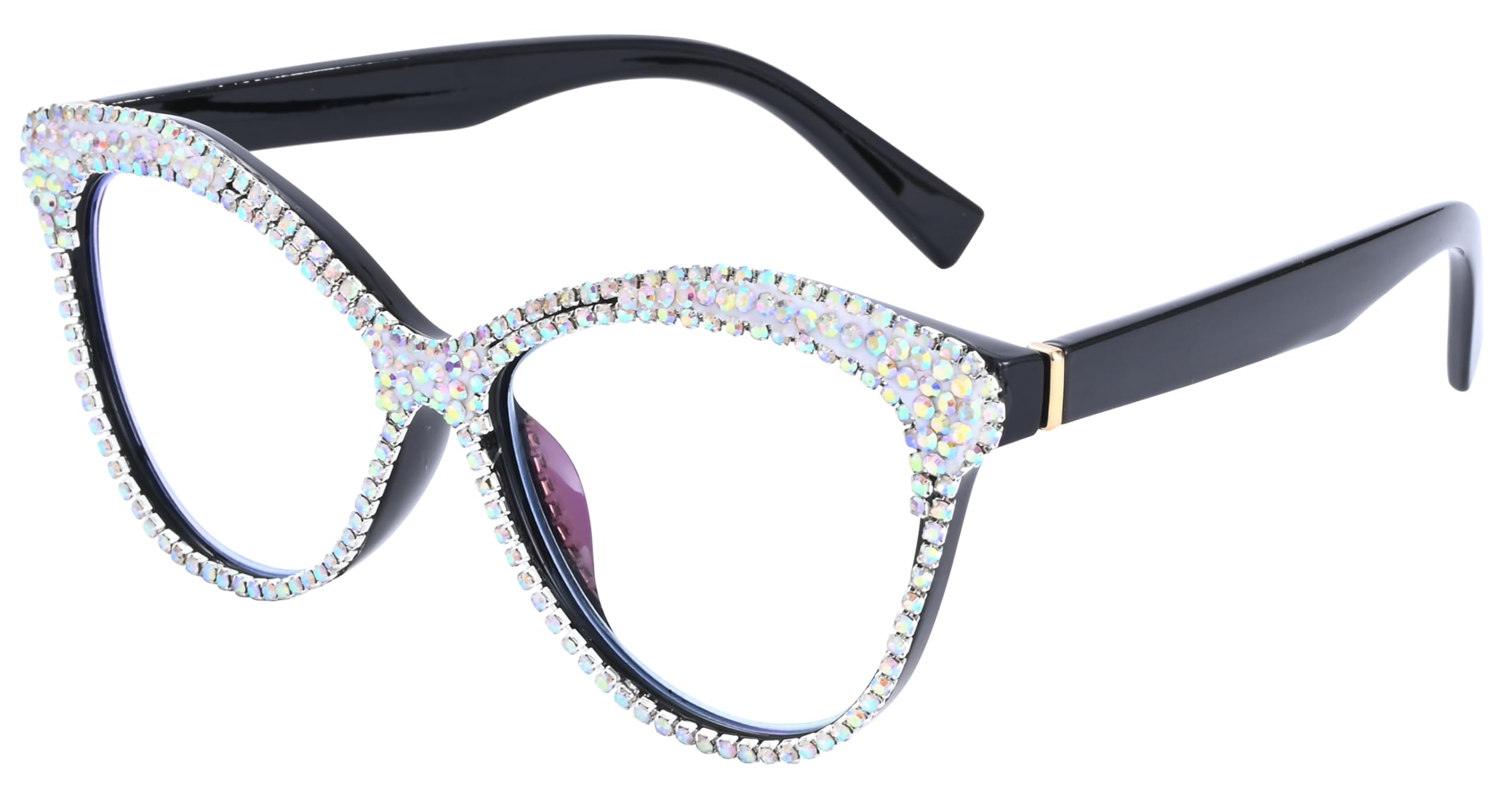 ICARA Fashion Cat Eye Reading Glasses for Women, Bling Rhinestone Decor Frame, Stylish Design for Daily Wear Party Shopping