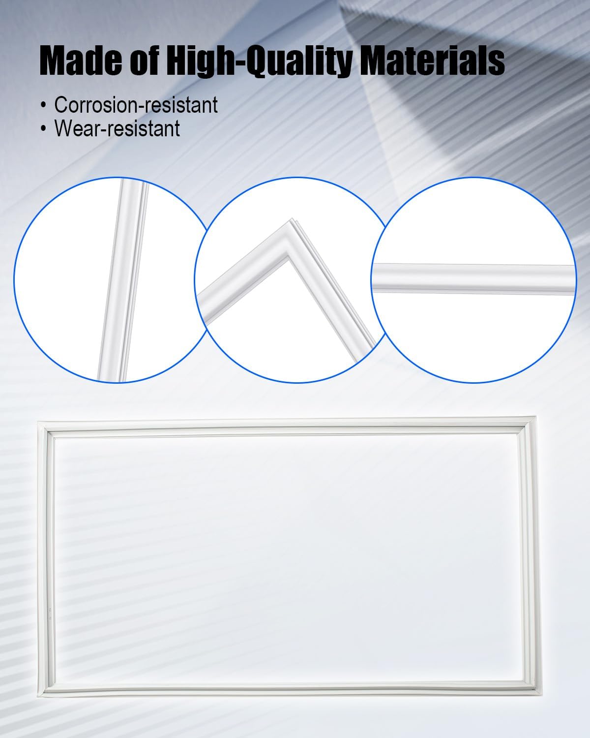 Upgraded 3206261 Refrigerator Freezer Door Gasket Fit for Frigidaire Gibson Kelvinator Kenmore Tappan White-Westinghouse Upright Freezer Refrigerator Seal Replace 5300129798 3201031, White 65.7X31.3in